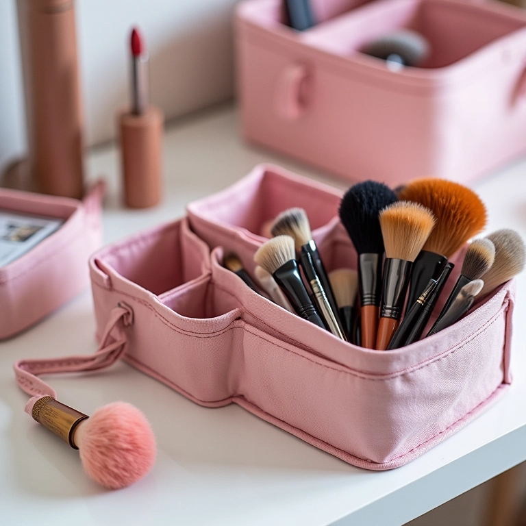 Passo a passo para criar um organizador de maquiagem com caixa de sapato.