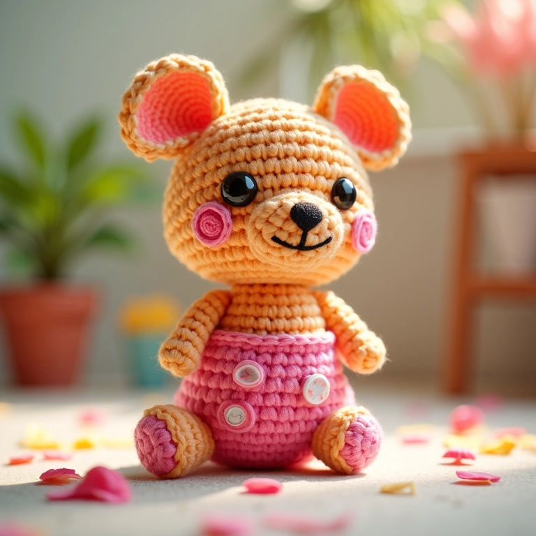 Pirulito de fralda feito de crochê, uma lembrancinha doce e divertida.