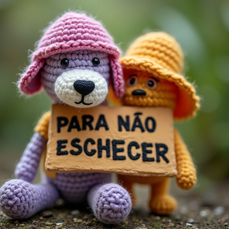 Placa 'Para não esquecer' em crochê.