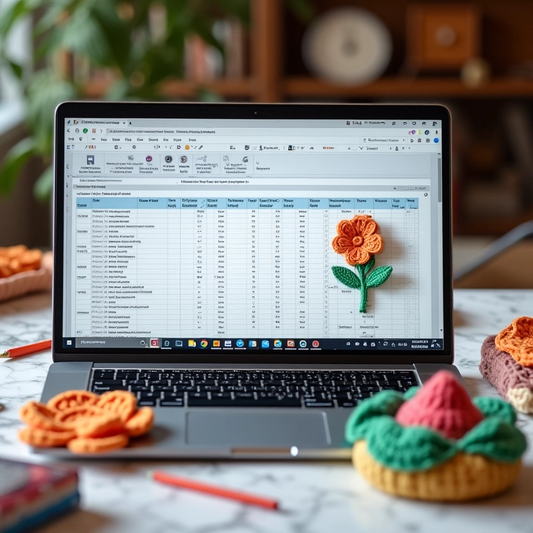 Planilha resumo para criar um peso de porta flor de crochê.