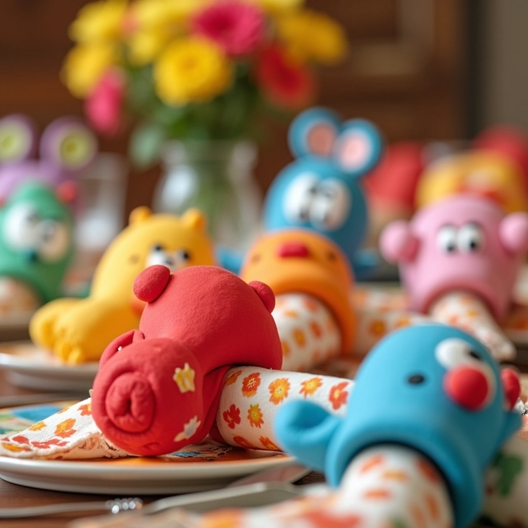 Porta-guardanapos de EVA com personagens infantis