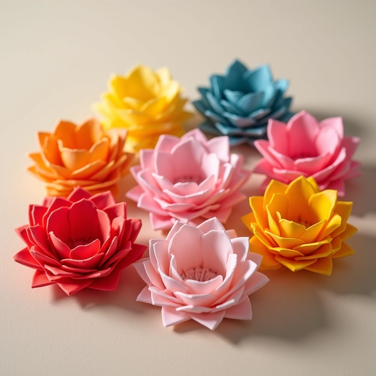 Porta-guardanapos de EVA em formato de flores coloridas