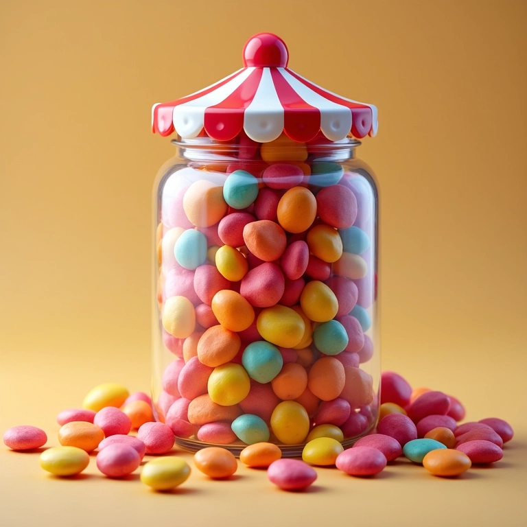 Pote de doces decorado com tema de circo.