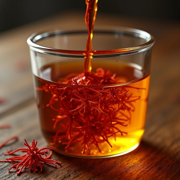 Preparo do açafrão: infusão em óleo morno para extrair o máximo de benefícios.