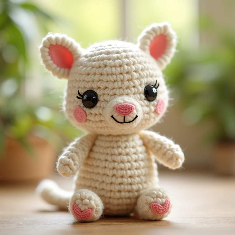 Puff de garrafa PET revestido com crochê amigurumi.