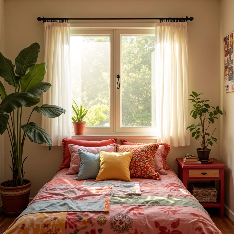 Decoração de quarto: reciclar e decorar Quarto decorado com itens reciclados, estilo Farm Rio.