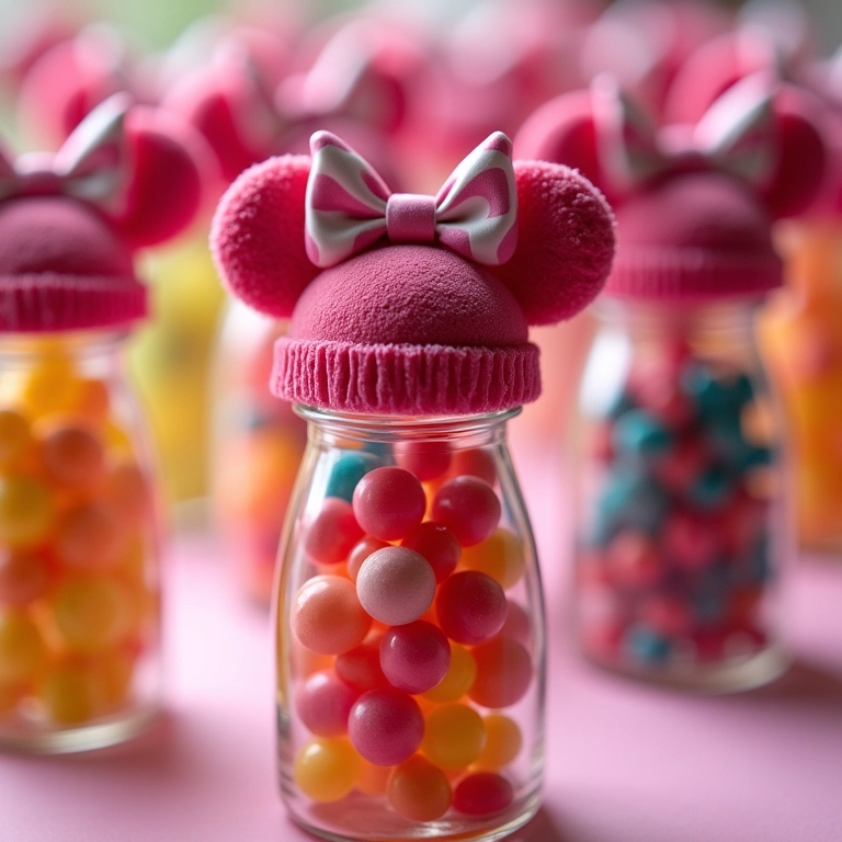 Recheios criativos para garrafinhas da Minnie para lembrancinhas.