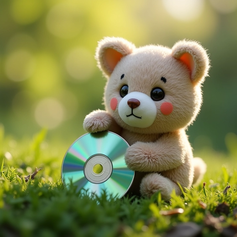 Reciclagem de CD no meio ambiente: amigurumi na natureza.