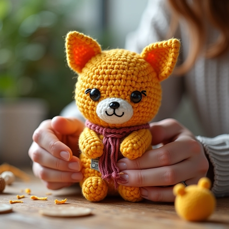 Reforço da estrutura da casinha de amigurumi.