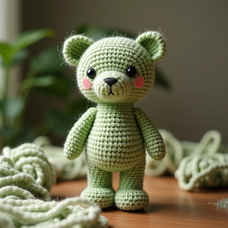 Repetição do ponto segredo em um amigurumi em andamento.