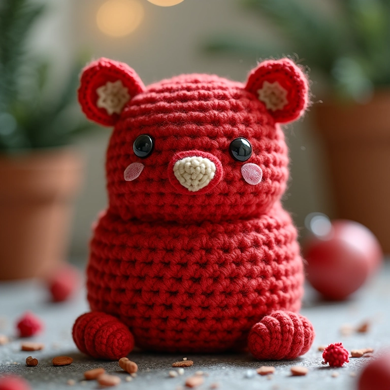 Sachê perfumado com cheirinho de Natal e capa de amigurumi.
