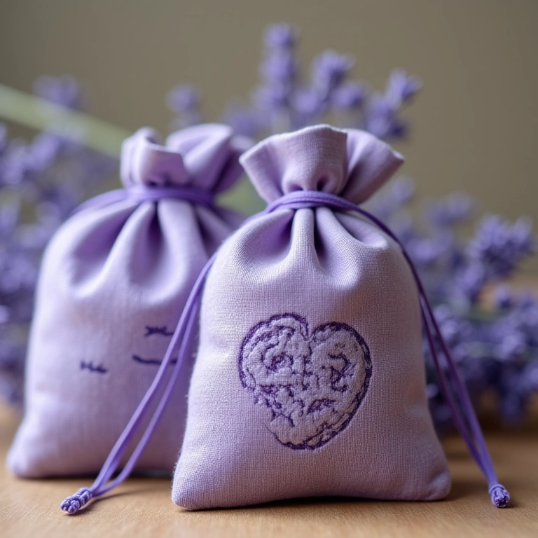 Sachês de amigurumi recheados com lavanda.