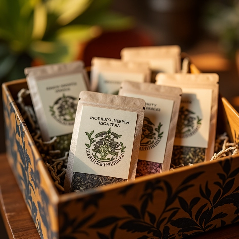 Saquinhos de chá personalizados para lembrancinha de maternidade.