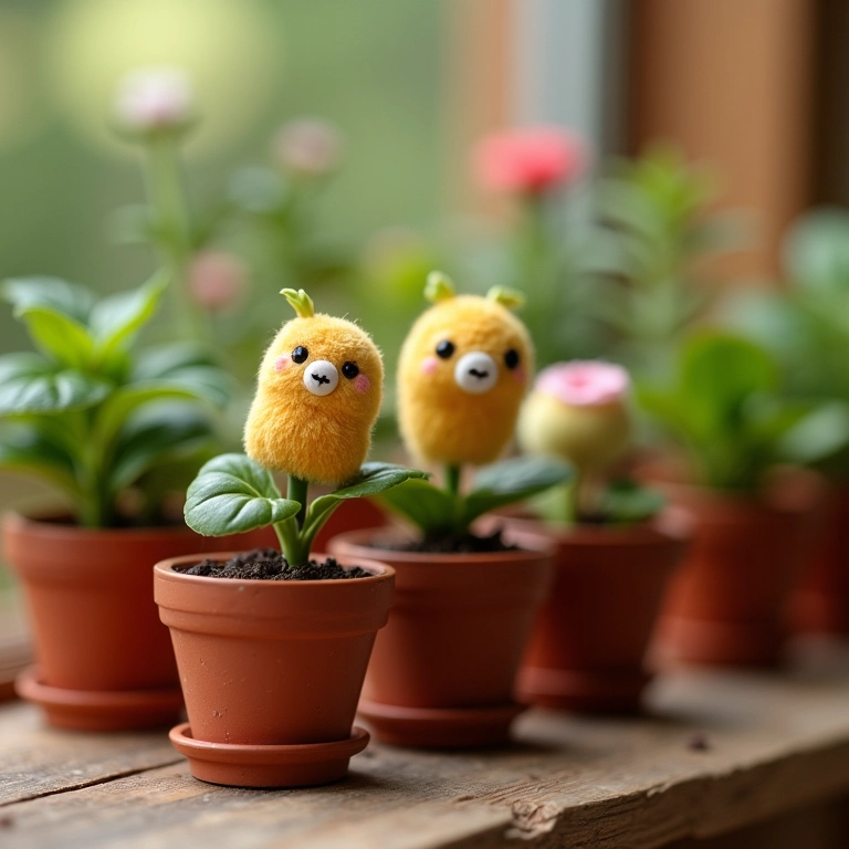 Sementes para plantar amor em crochê.