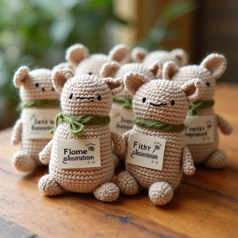 Sementes personalizadas em crochê amigurumi.