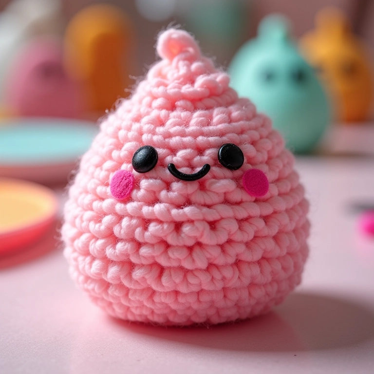 Slime personalizado em amigurumi para lembrancinha de aniversário.