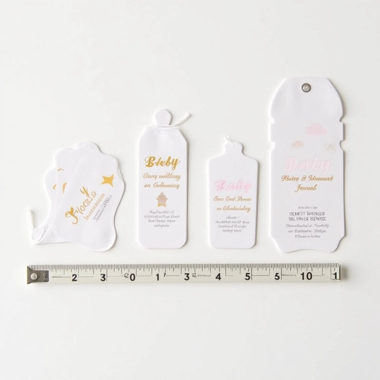 Tamanhos ideais para tags de lembrancinha.