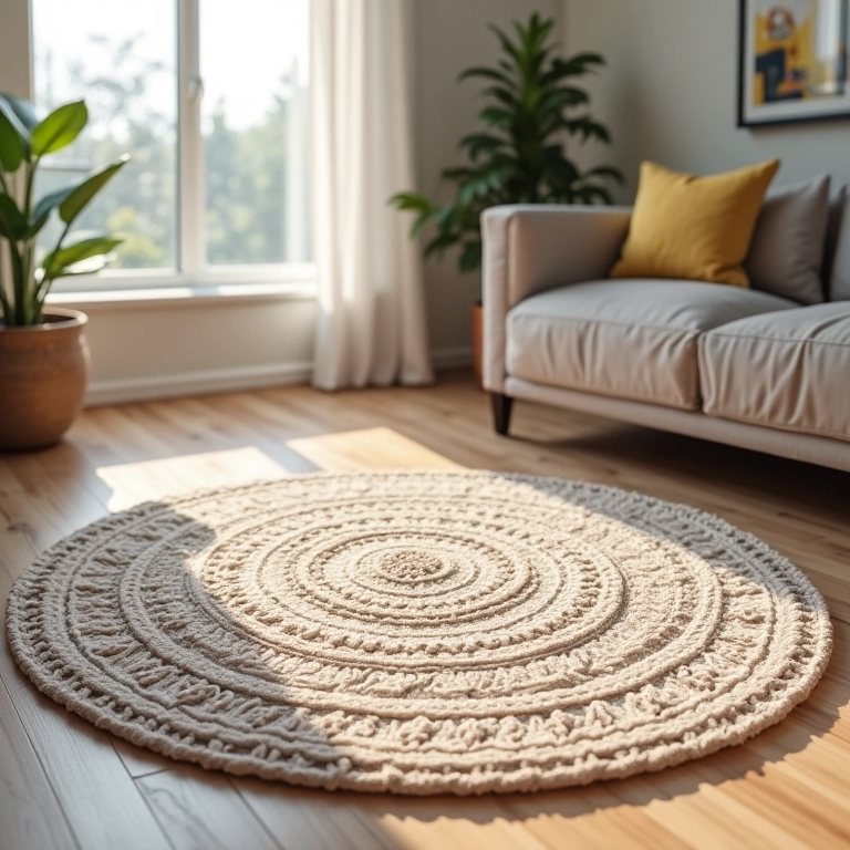 Tapete de crochê moderno, apresentando design inovador para sua casa.