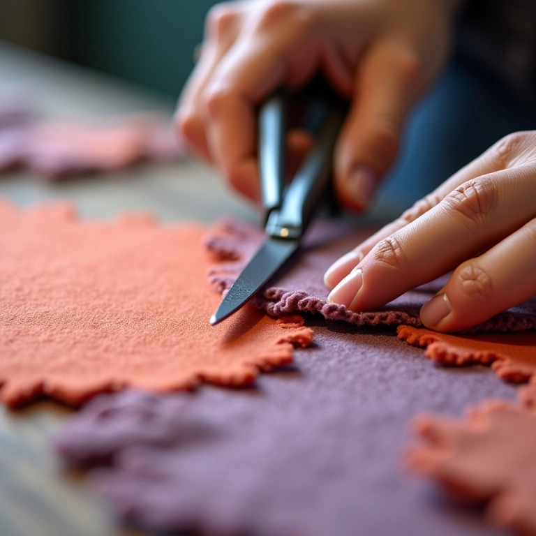 Técnica para evitar que o feltro desfie ao cortar: dica essencial.