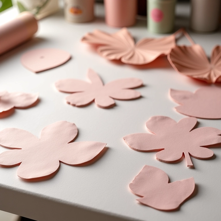 Tipos diferentes de moldes de pétalas de flor organizados.