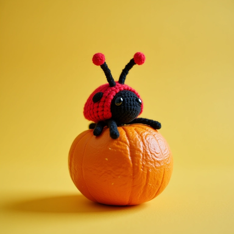 Tubete decorado com amigurumi da Ladybug.