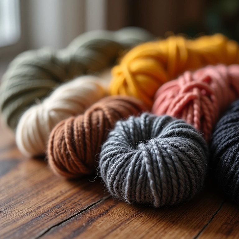 Variedade de fios de malha coloridos.