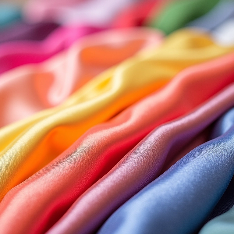 Variedade de fitas de cetim coloridas, mostrando a beleza e versatilidade do material.
