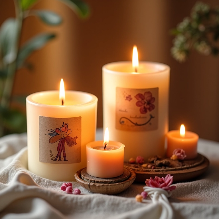 Velas aromáticas com temas de saúde para lembrancinha de formatura.