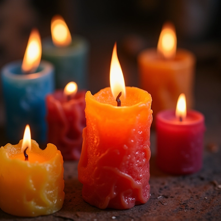 Velas coloridas usadas para esculpir.