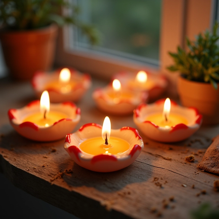 Velas flutuantes em mini aquários em crochê.