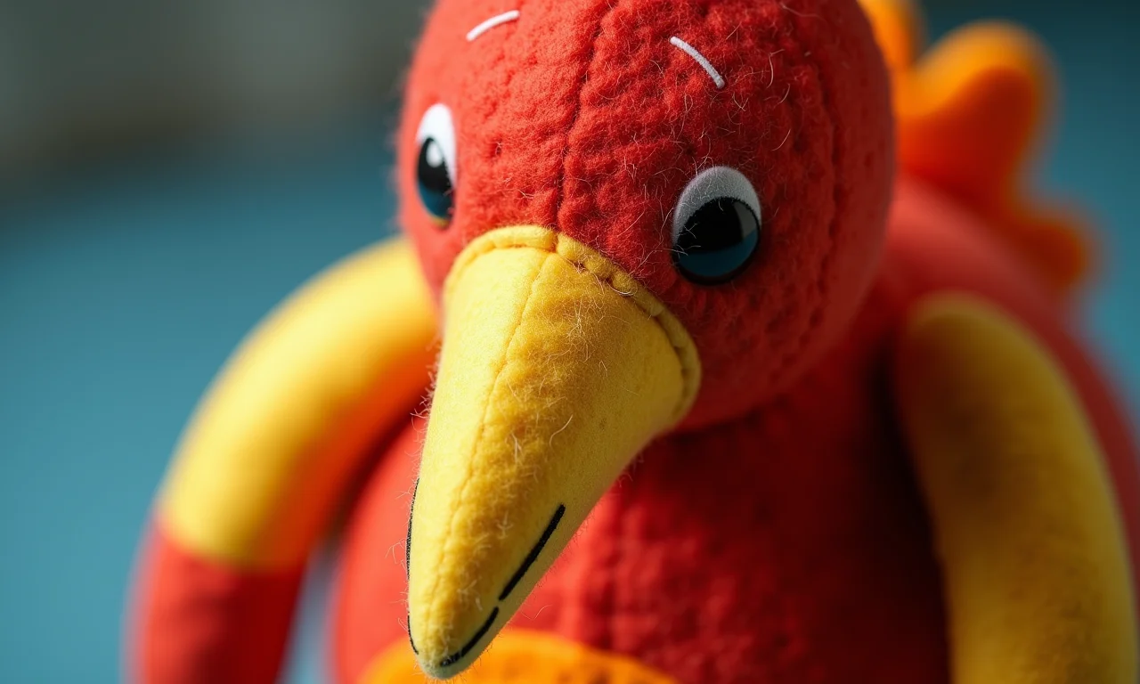 Acabamento impecável em feltro da Galinha Pintadinha: costuras perfeitas e cores vibrantes.