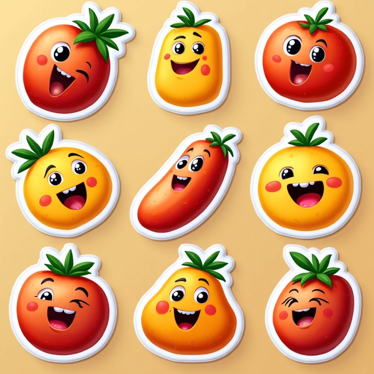 Adesivos divertidos Patati Patatá para lembrancinha.