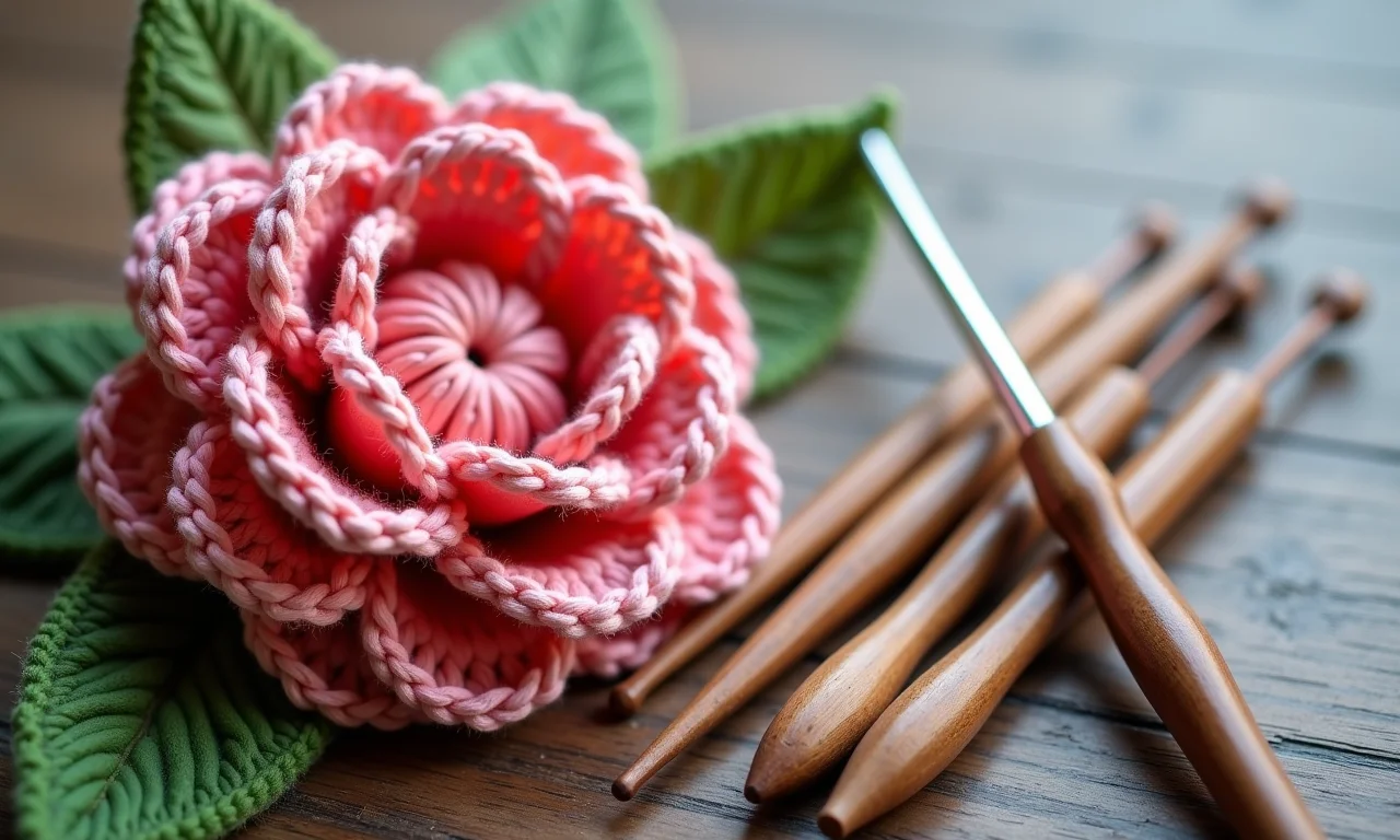 Agulhas de crochê de diferentes tamanhos.