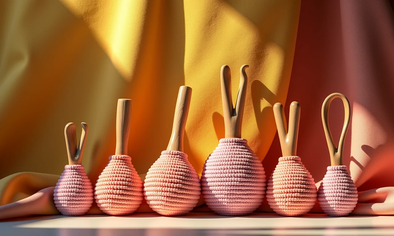 Agulhas de crochê de diversos tamanhos para amigurumi.