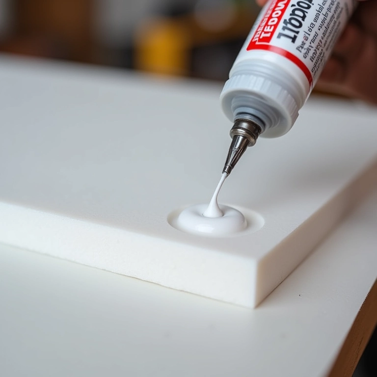 Aplicação de cola de silicone líquida da Tekbond em EVA.