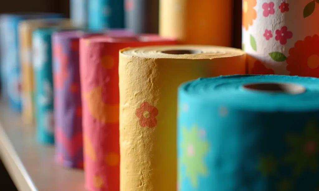 Artesanato rolo de papel: higiênico e toalha Artesanato criativo feito com rolos de papel higiênico e toalha, mostrando diversas aplicações e texturas.