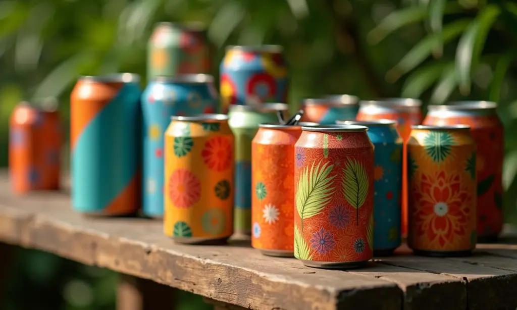 Artesanato com lata: de alumínio- leite e mais Artesanato vibrante feito de latas de alumínio recicladas.