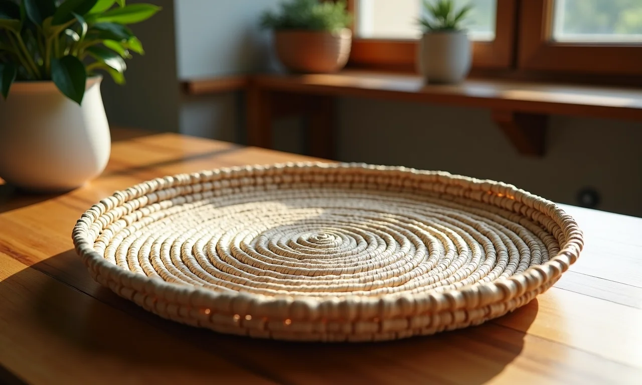 Base circular perfeita para cesto de fio de malha.