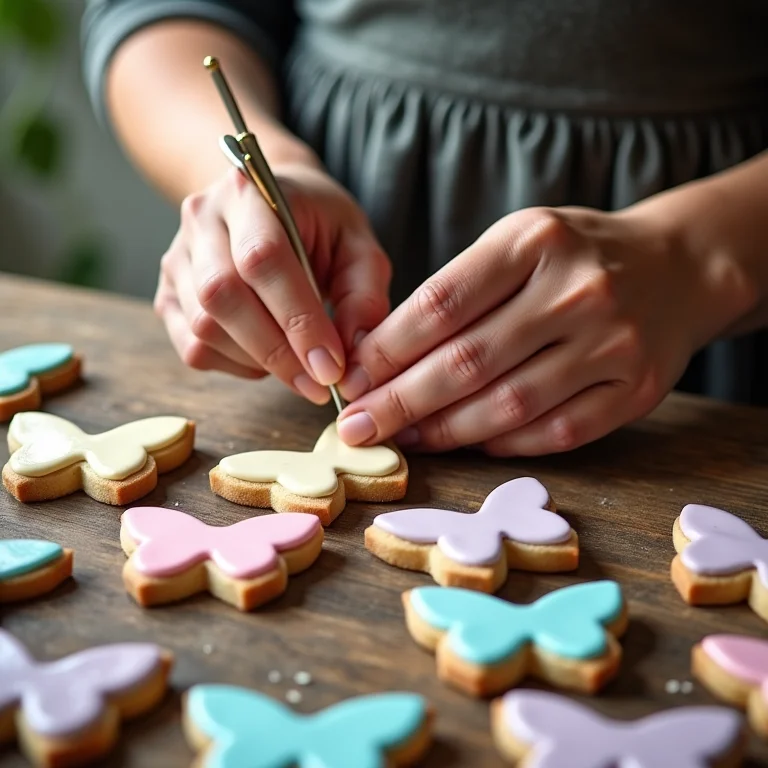 Biscoitos de borboleta decorados