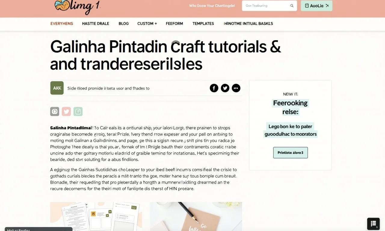 Blog de artesanato com tutoriais da Galinha Pintadinha.