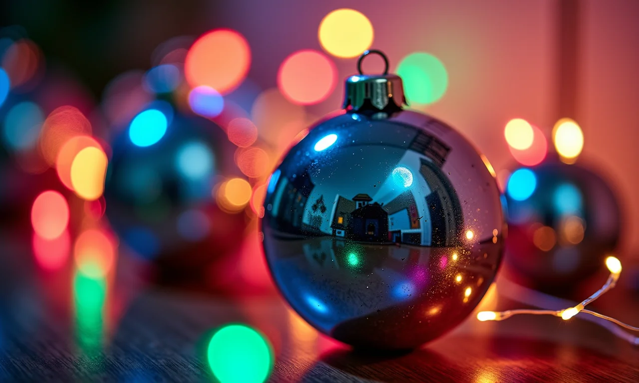 Bolas de Natal brilhantes feitas com CDs velhos.