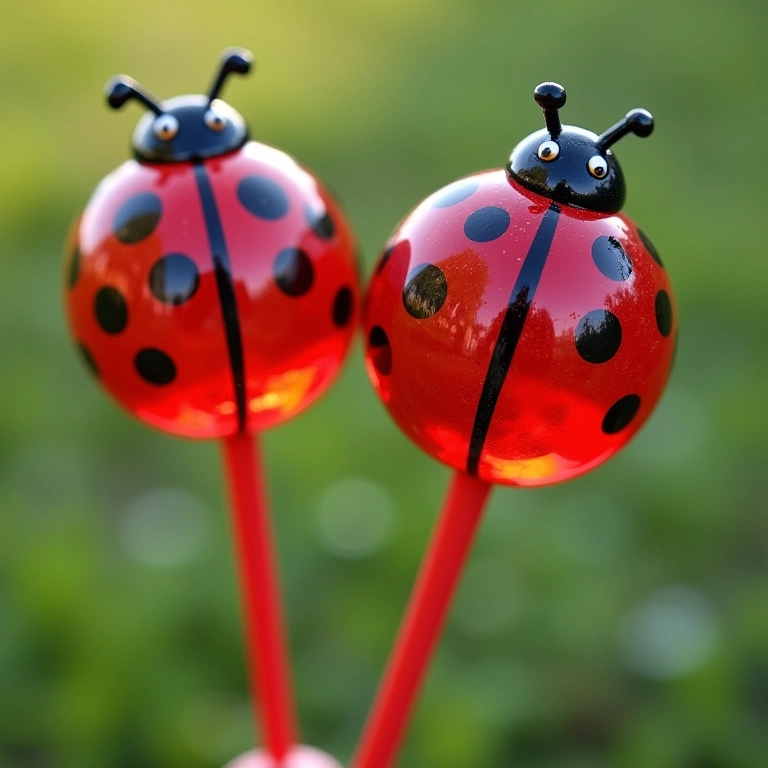 Bolinhas de sabão personalizadas com tema de joaninha.