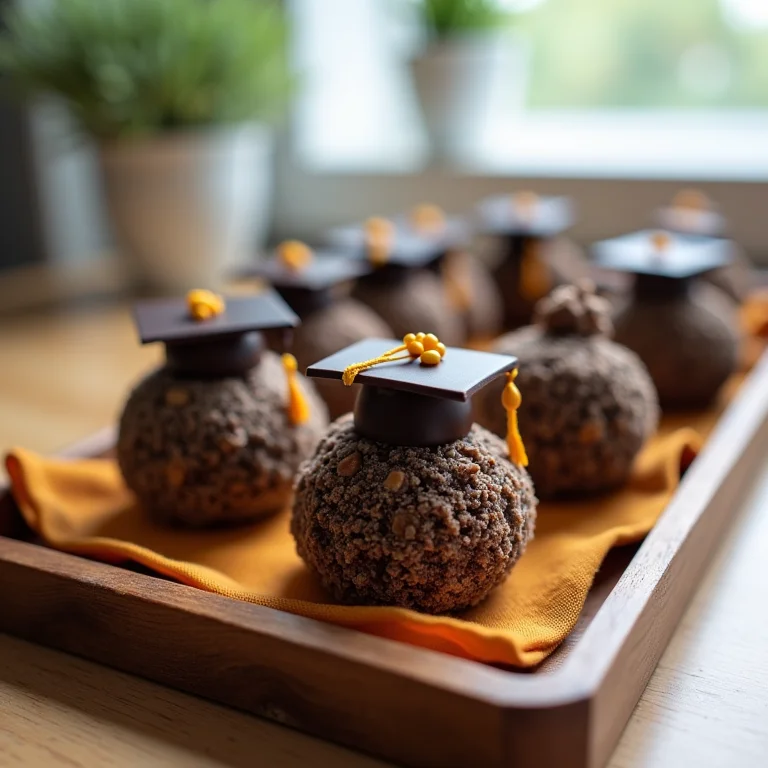 Brigadeiros decorados para lembrancinha de formatura