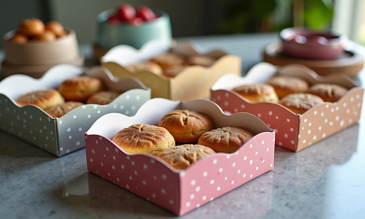 Caixinhas decoradas em biscuit com doces como lembrancinha.