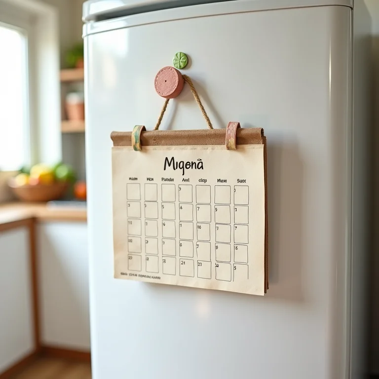 Calendário com ímã de geladeira artesanal