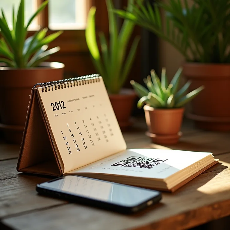 Calendário com QR Codes artesanal