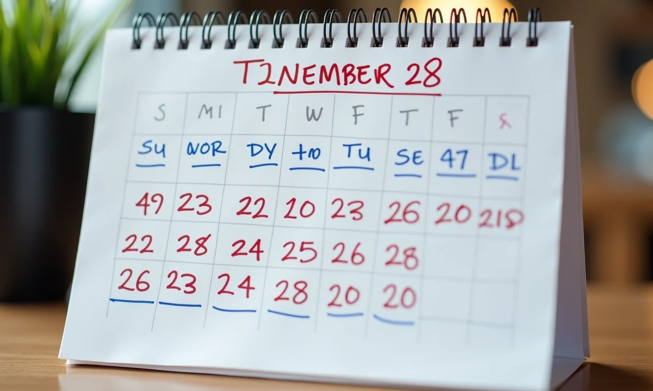 Calendário marcando o prazo ideal para encomendar lembrancinhas de formatura.