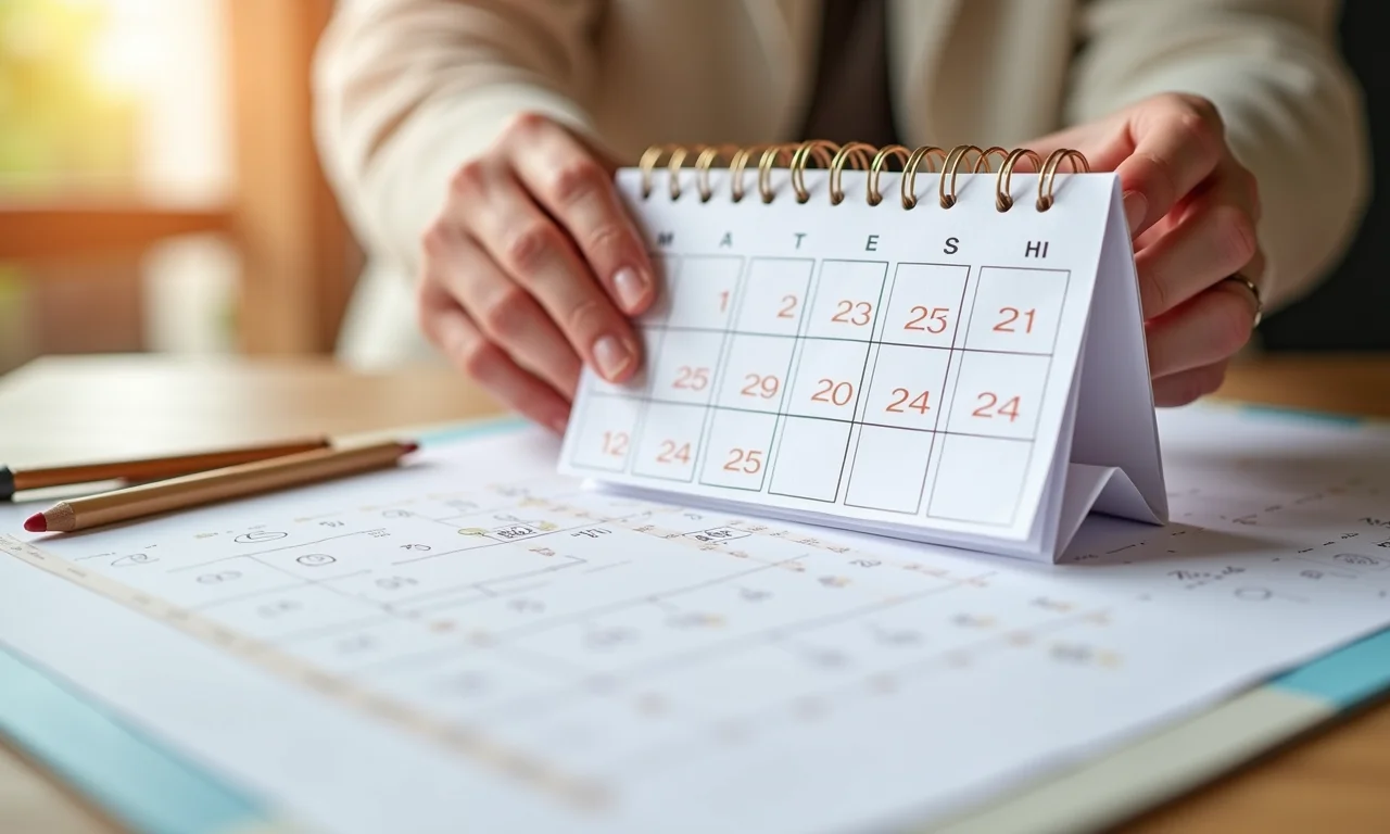 Calendário marcando o tempo ideal para fazer as lembrancinhas.