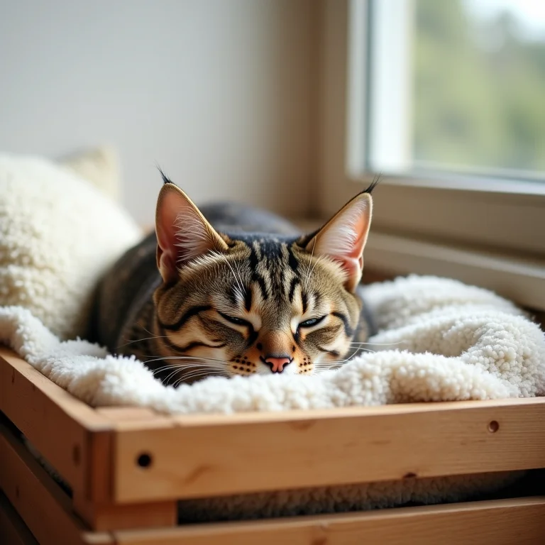 Cama para pets aconchegante feita de caixote