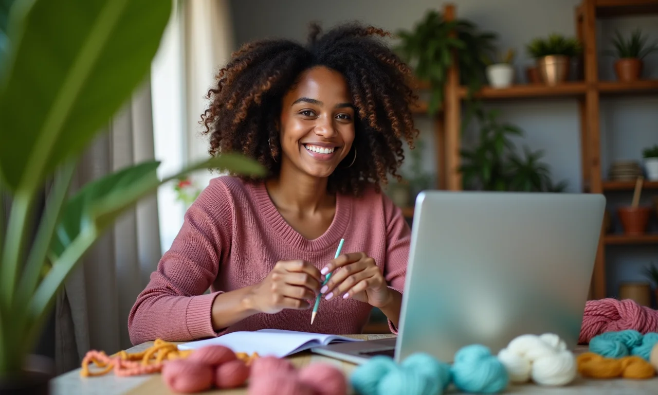 Canhota participa de comunidade online de crochê.